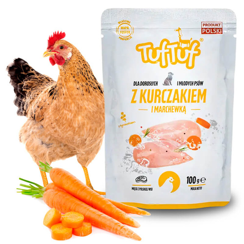 Tuf Tuf Junior/Adult Small Mokra Karma w Saszetce 100g Kurczak z Marchewką