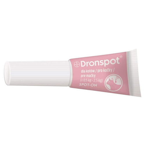 Dronspot Spot-on Krople Odrobaczające dla Kotów 0,5-2,5 kg 1 Pipeta DATA 03.2025