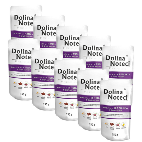Dolina Noteci Premium dla Psa Królik z Żurawiną 10 x 150g