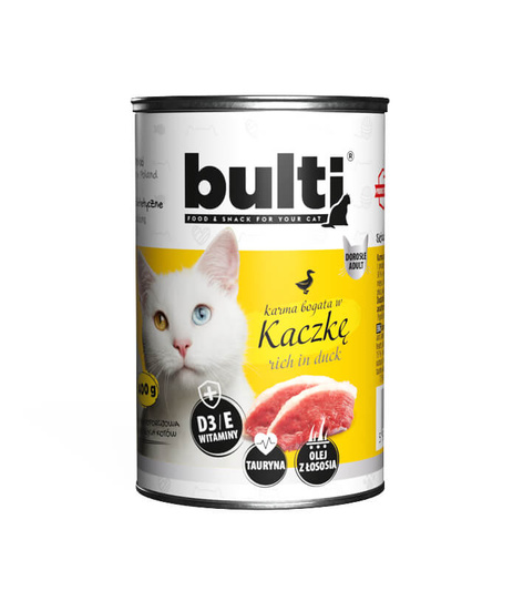 BULTI Mokra Karma dla Kota Bogata w Kaczkę 400g