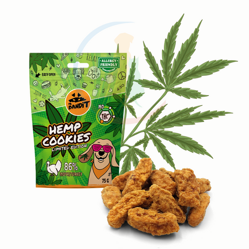 Mr. Bandit Hemp Cookies Turkey Przysmaki dla Psa z Konopią 75g