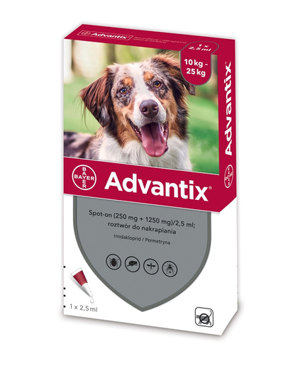 Advantix Krople Dla Psów 10-25kg 4 x 2,5ml