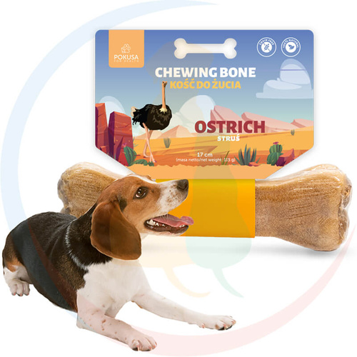 Pokusa Chewing Bone Kość do Żucia dla Psa 17 cm Struś