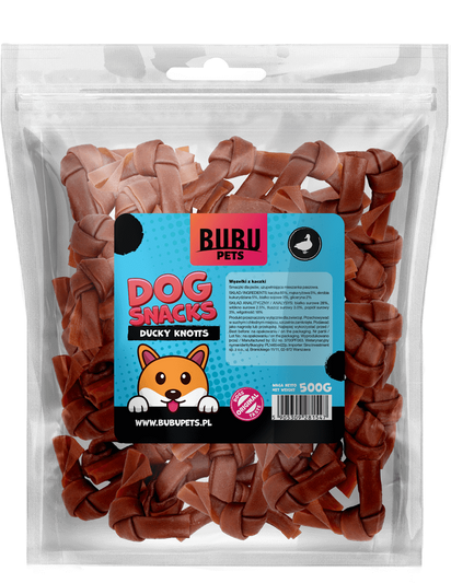 Bubu Pets Miękkie Węzełki z Kaczką Przysmak dla Psa 500g