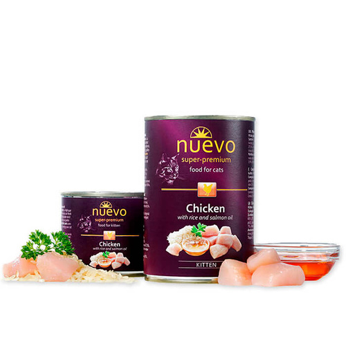 Nuevo Kitten Chcken with Rice and Salmon Oil Karma Mokra dla Kociąt 200g