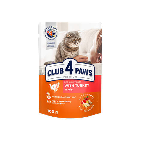 Club 4 Paws Mokra Karma dla Kota Indyk w Galaretce 100g