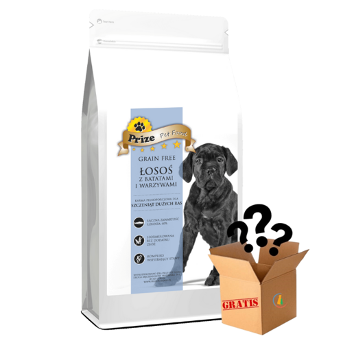 Prize Grain Free Puppy/Junior Large z Łososiem, Batatami i Warzywami 12kg+ Gratis Niespodzianka! 